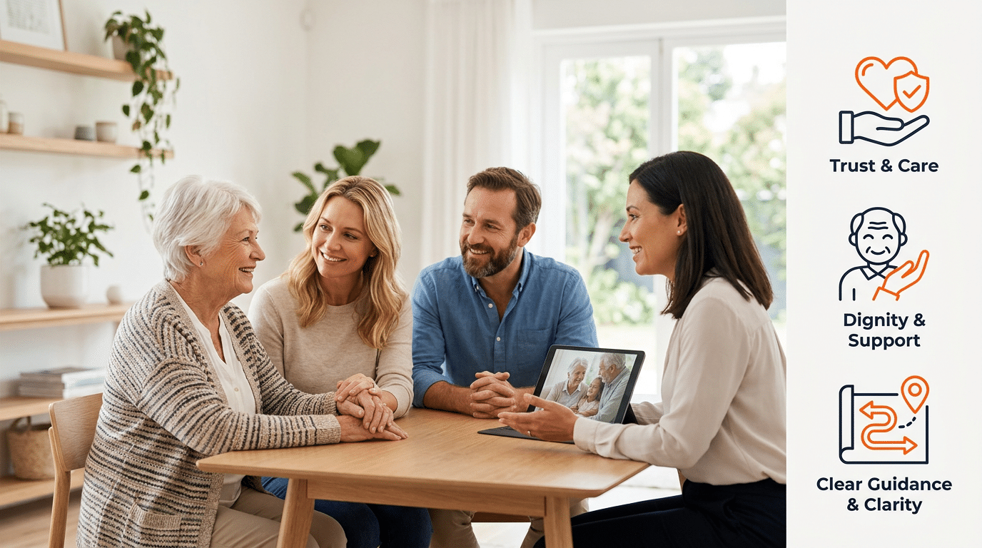 Aged care provider marketing with trust, dignity and clarity for families