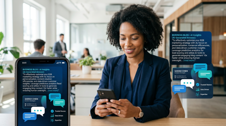 Australian customer receiving an AI answer that references a trusted local business