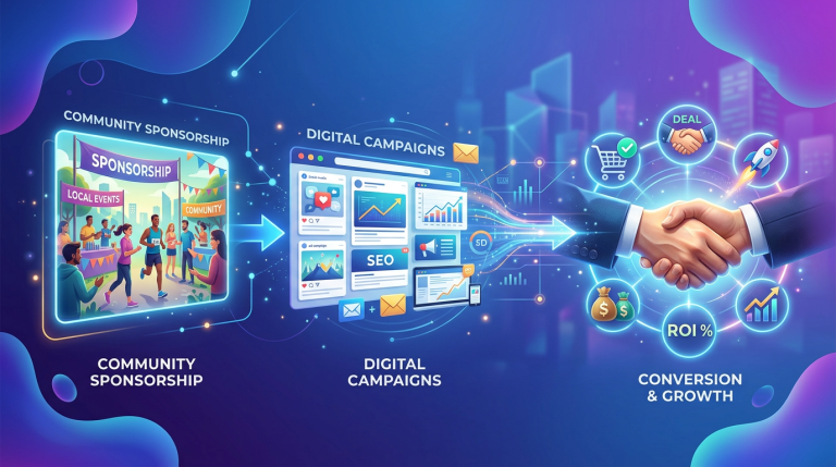 business combining community sponsorship with connected digital campaigns