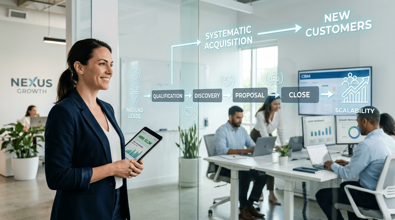 A business moving from founder-led selling to a repeatable growth system