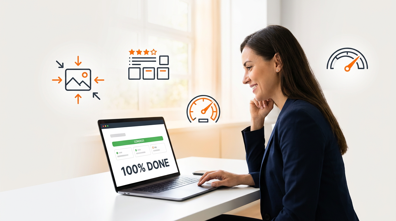 business owner improving website speed without technical complexity