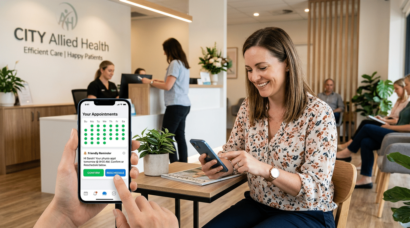 Allied health clinic reducing no-shows and filling cancellations without nagging patients