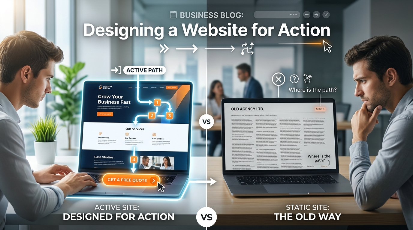 business website designed to guide visitors to action, not just inform