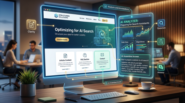 business preparing its website for AI-assisted search through clear fundamentals