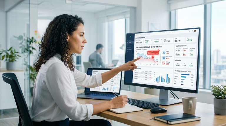 Marketer spotting the early warning signs of a failing campaign in time to act